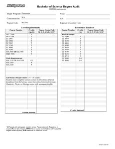 Bachelor of Science Degree Audit Major Program: Concentration: