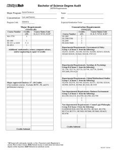 Bachelor of Science Degree Audit Major Program: Concentration: