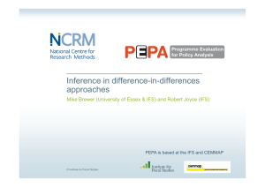 Inference in difference-in-differences approaches PEPA is based at the IFS and CEMMAP