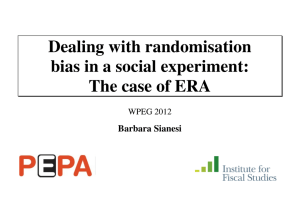 Dealing with randomisation bias in a social experiment: The case of ERA