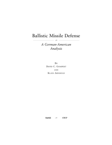 Ballistic Missile Defense A German-American Analysis R