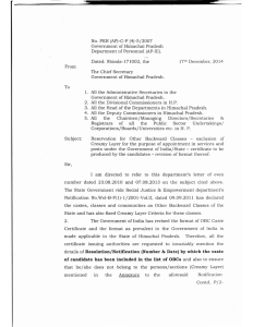No. PER (AP)-C-F (4)-5/2007 Government of Himachal Pradesh Department of Personnel (AP-III). 17