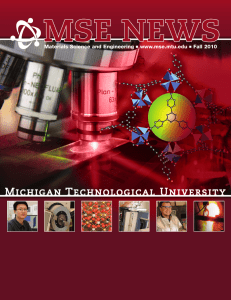 MSE NEWS Michigan Technological University  Materials Science and Engineering