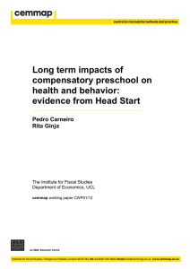 Long term impacts of compensatory preschool on health and behavior: