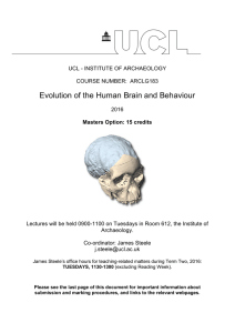 Evolution of the Human Brain and Behaviour