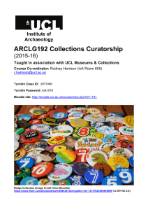 ARCLG192 Collections Curatorship  (2015-16) Institute of