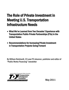 The Role of Private Investment in Meeting U.S. Transportation Infrastructure Needs