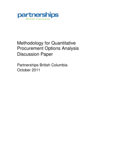 Methodology for Quantitative Procurement Options Analysis Discussion Paper