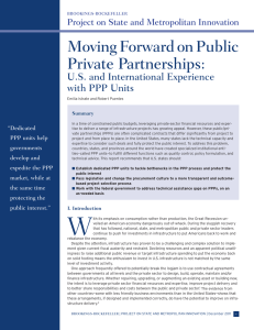 Moving Forward on Public Private Partnerships: U.S. and International Experience with PPP Units