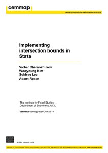 Implementing intersection bounds in Stata Victor Chernozhukov