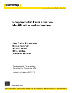 Nonparametric Euler equation identification and estimation Juan Carlos Escanciano Stefan Hoderlein