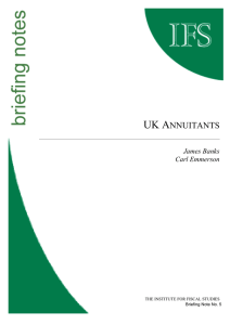 UK A NNUITANTS James Banks Carl Emmerson