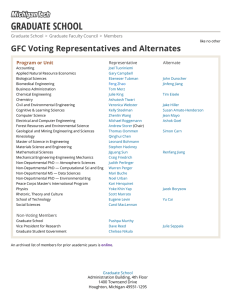 GRADUATE SCHOOL GFC Voting Representatives and Alternates Program or Unit Graduate School