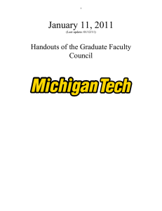 January 11, 2011  Handouts of the Graduate Faculty Council