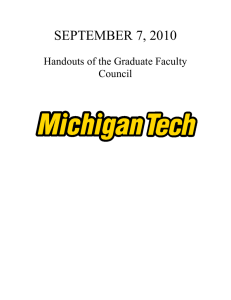 SEPTEMBER 7, 2010  Handouts of the Graduate Faculty Council