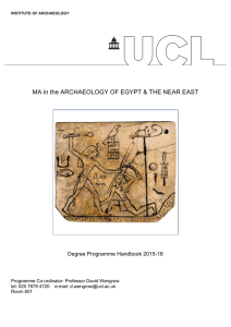 MA in the ARCHAEOLOGY OF EGYPT &amp; THE NEAR EAST