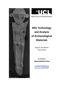 MSc Technology and Analysis of Archaeological