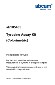 ab185435 Tyrosine Assay Kit (Colorimetric) Instructions for Use
