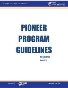 PIONEER PROGRAM GUIDELINES