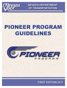 PIONEER PROGRAM GUIDELINES NEVADA DEPARTMENT OF TRANSPORTATION