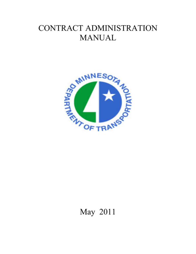 CONTRACT ADMINISTRATION MANUAL May 2011