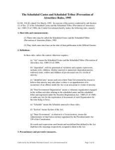 The Scheduled Castes and Scheduled Tribes (Prevention of Atrocities) Rules, 1995