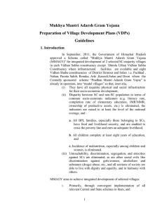 Mukhya Mantri Adarsh Gram Yojana Preparation of Village Development Plans (VDPs) Guidelines
