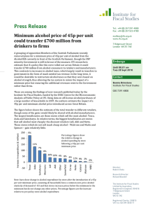 Press Release Minimum alcohol price of 45p per unit
