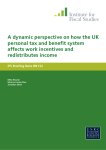 A dynamic perspective on how the UK affects work incentives and
