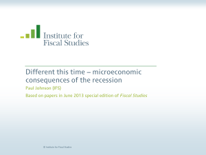 Different this time – microeconomic consequences of the recession Paul Johnson (IFS)