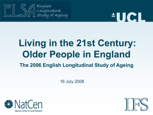 Living in the 21st Century: Older People in England 16 July 2008