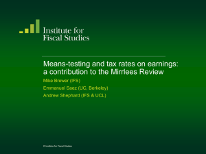 Means-testing and tax rates on earnings: Mike Brewer (IFS)