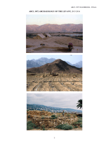 1 ARCL 3072 ARCHAEOLOGY OF THE LEVANT, ARCL 3072 HANDBOOK - FINAL