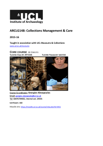 ARCLG148: Collections Management &amp; Care Institute of Archaeology  2015-16