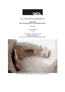 UCL - INSTITUTE OF ARCHAEOLOGY ARCL THE ARCHAEOLOGY OF MESOPOTAMIA,