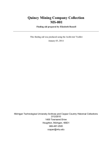 Quincy Mining Company Collection MS-001