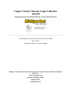 Copper Country Masonic Lodge Collection MS-035