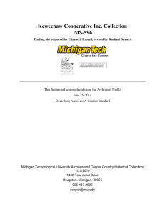 Keweenaw Cooperative Inc. Collection MS-596