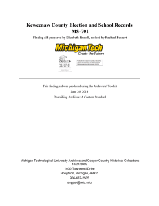 Keweenaw County Election and School Records MS-701