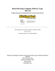 Bosch Brewing Company Delivery Logs MS-722