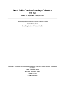 Doris Bable Cornish Genealogy Collection MS-931