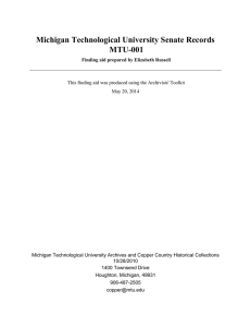 Michigan Technological University Senate Records MTU-001