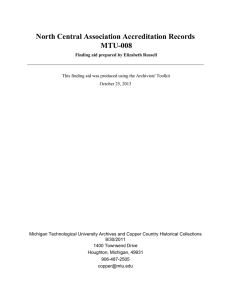 North Central Association Accreditation Records MTU-008