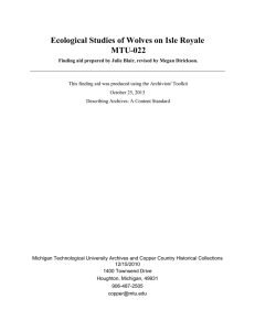 Ecological Studies of Wolves on Isle Royale MTU-022