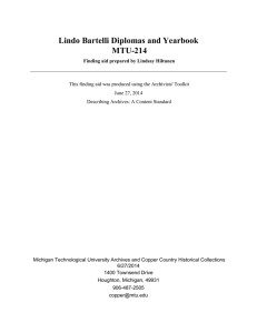 Lindo Bartelli Diplomas and Yearbook MTU-214