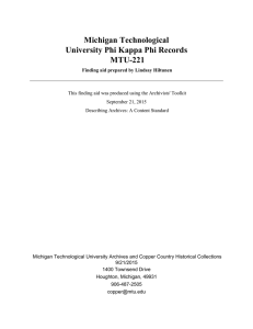 Michigan Technological University Phi Kappa Phi Records MTU-221