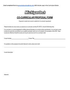 CO-CURRICULAR PROPOSAL FORM