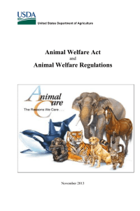 Animal Welfare Act Animal Welfare Regulations and