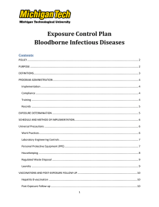 Exposure Control Plan Bloodborne Infectious Diseases Contents