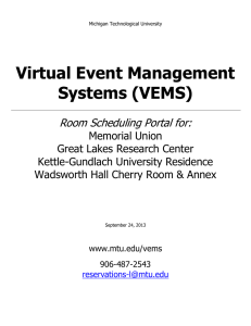 Virtual Event Management Systems (VEMS) Room Scheduling Portal for: